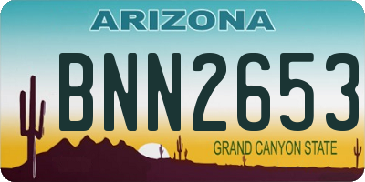 AZ license plate BNN2653