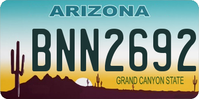 AZ license plate BNN2692