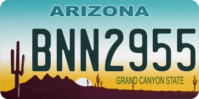 AZ license plate BNN2955