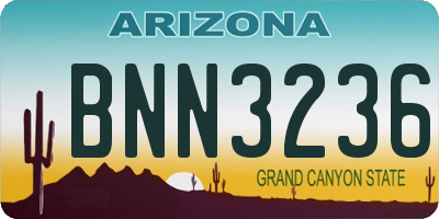 AZ license plate BNN3236