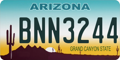 AZ license plate BNN3244