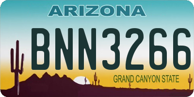 AZ license plate BNN3266