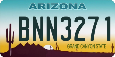 AZ license plate BNN3271