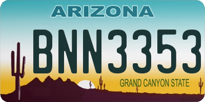 AZ license plate BNN3353