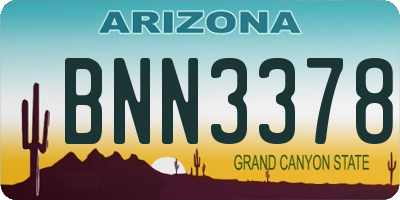 AZ license plate BNN3378