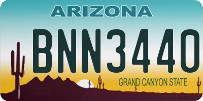 AZ license plate BNN3440
