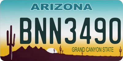 AZ license plate BNN3490