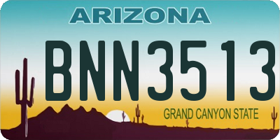 AZ license plate BNN3513