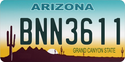 AZ license plate BNN3611