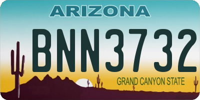 AZ license plate BNN3732