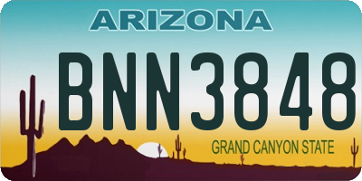 AZ license plate BNN3848