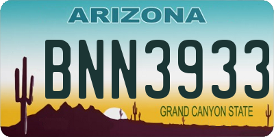 AZ license plate BNN3933