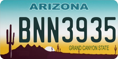 AZ license plate BNN3935