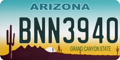 AZ license plate BNN3940