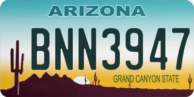 AZ license plate BNN3947