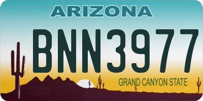 AZ license plate BNN3977