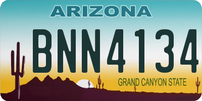 AZ license plate BNN4134