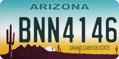 AZ license plate BNN4146