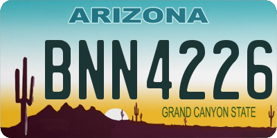 AZ license plate BNN4226