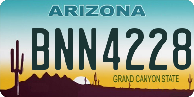 AZ license plate BNN4228