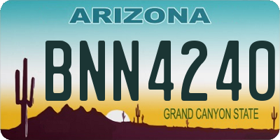 AZ license plate BNN4240