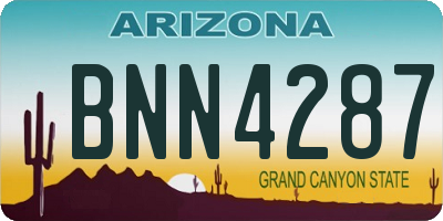 AZ license plate BNN4287