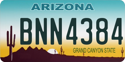 AZ license plate BNN4384