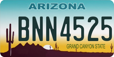 AZ license plate BNN4525