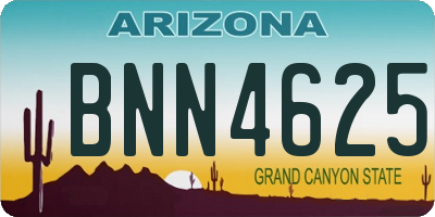 AZ license plate BNN4625
