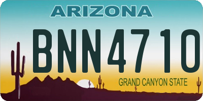 AZ license plate BNN4710