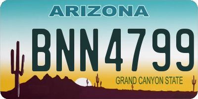 AZ license plate BNN4799
