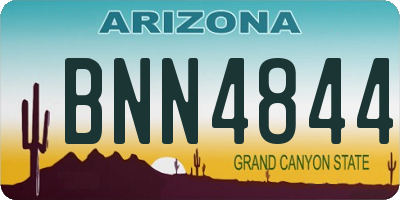 AZ license plate BNN4844