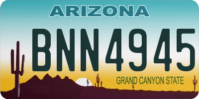 AZ license plate BNN4945