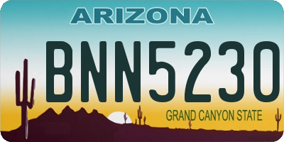 AZ license plate BNN5230