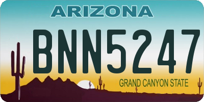 AZ license plate BNN5247
