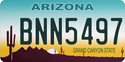 AZ license plate BNN5497