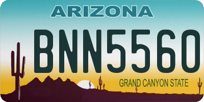 AZ license plate BNN5560