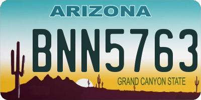 AZ license plate BNN5763