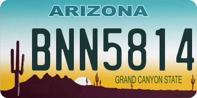 AZ license plate BNN5814