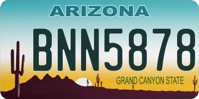 AZ license plate BNN5878