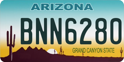 AZ license plate BNN6280