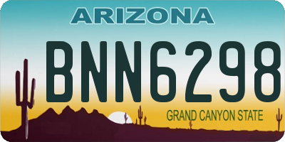 AZ license plate BNN6298