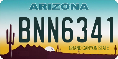 AZ license plate BNN6341