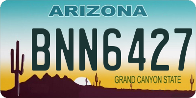 AZ license plate BNN6427