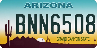 AZ license plate BNN6508
