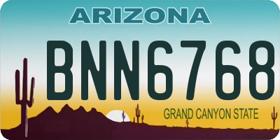 AZ license plate BNN6768