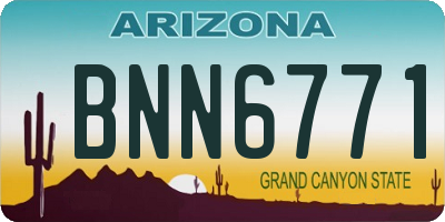 AZ license plate BNN6771
