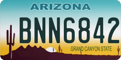 AZ license plate BNN6842