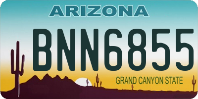 AZ license plate BNN6855