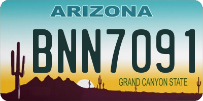 AZ license plate BNN7091
